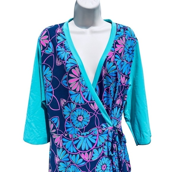 BIANCA Zidik Floral Preppy Wrap Dress Large - Picture 7 of 10